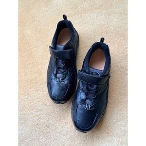 Dr Comfort Winner STK 5710 Black Leather Lace Up Hook and Loop Men's Shoes 12 XW